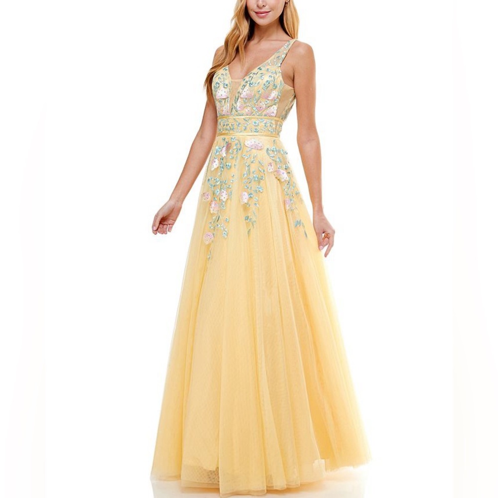 Yellow Prom Dress - “Embellished Ballgown”